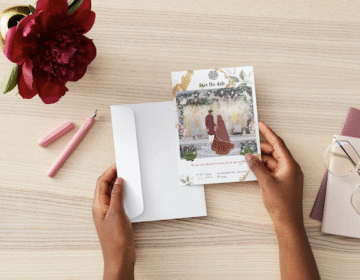 Wedding /Nikkah invitation Groom & bride holding hands - Image 3